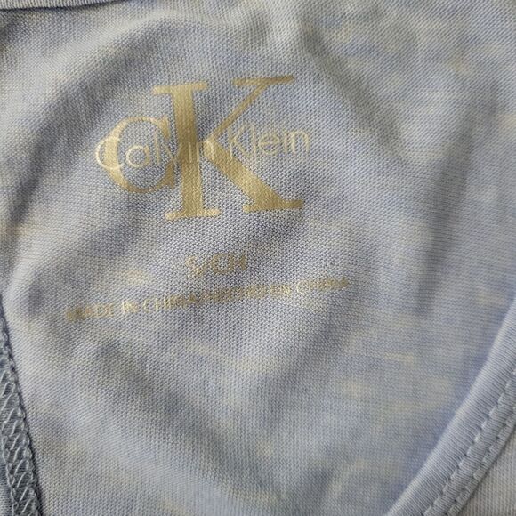 Calvin Klein Women's Blue Key-hole Back Swing Tank Top - Picture 2 of 10